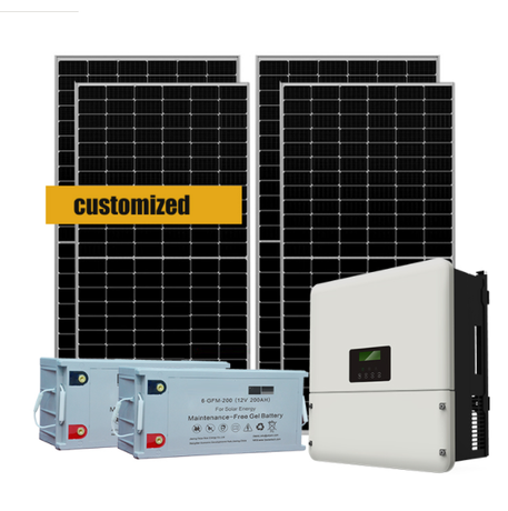 Sistema solar híbrido de 10kw con almacenamiento de batería para el hogar