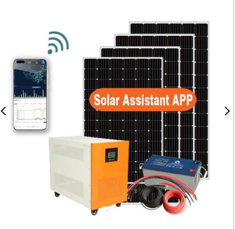 Sistema solar híbrido de 5kw con almacenamiento de batería para el hogar